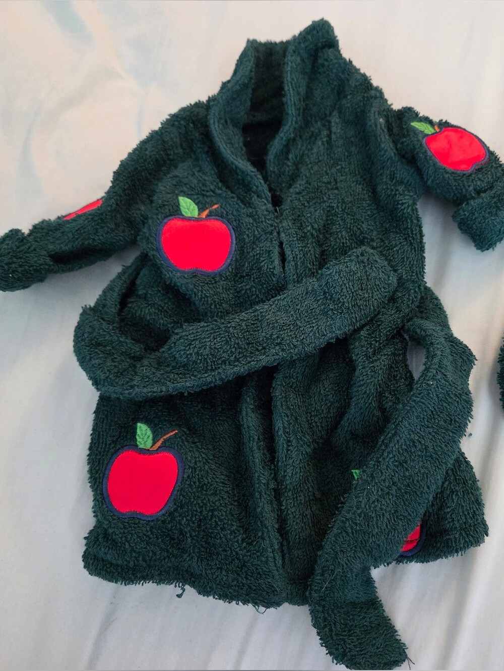 American Girl Green Bathrobe And Slippers Apple For 18" Doll Vintage 1999